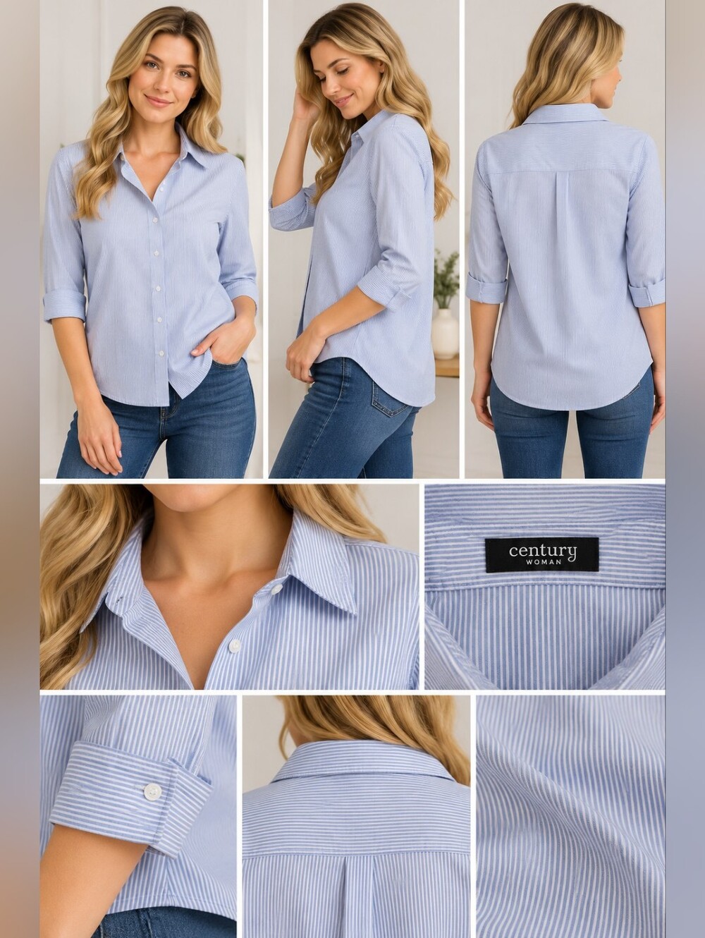 5/50$ Century Women’s Button-Down Shirt – Size L
